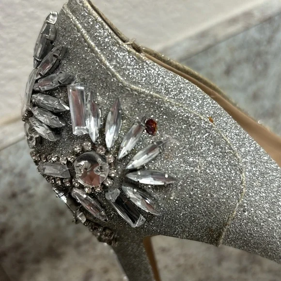 Gianni Bini Silver Embellished Heels - Picture 15 of 16